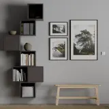 IKEA EKET (ИКЕА ЕКЕТ) — Комбинация настенных шкафов, тёмно-серая 80x35x210 см — фото 3