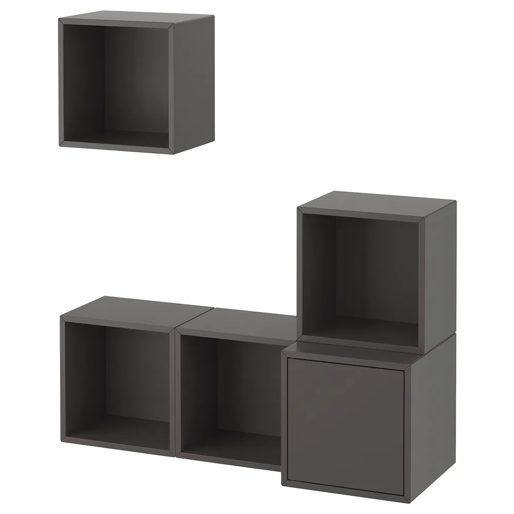 IKEA EKET (ИКЕА ЕКЕТ) — Комбинация настенных шкафов, тёмно-серая 105x35x120 см