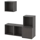 IKEA EKET (ИКЕА ЕКЕТ) — Комбинация настенных шкафов, тёмно-серая 105x35x120 см — фото 1