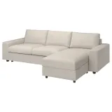 IKEA VIMLE (ИКЕА ВИМЛЕ) — Чехол на раскладной диван 3-местный с шезлонгом и широкими подлокотниками, Gunnared/бежевый — фото 3