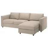 IKEA VIMLE (ИКЕА ВИМЛЕ) — Чехол на раскладной 3-местный диван, с шезлонгом/Hillared бежевый — фото 3