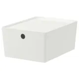 IKEA KUGGIS (ИКЕА КУГГИС) — Контейнер с крышкой, белый 26х35х15 см — фото 1