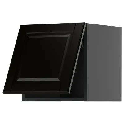 IKEA METOD (ИКЕА МЕТОД) — Горизонтальный навесной шкаф, чёрно-серый/Бодбюн чёрный 40х40 см