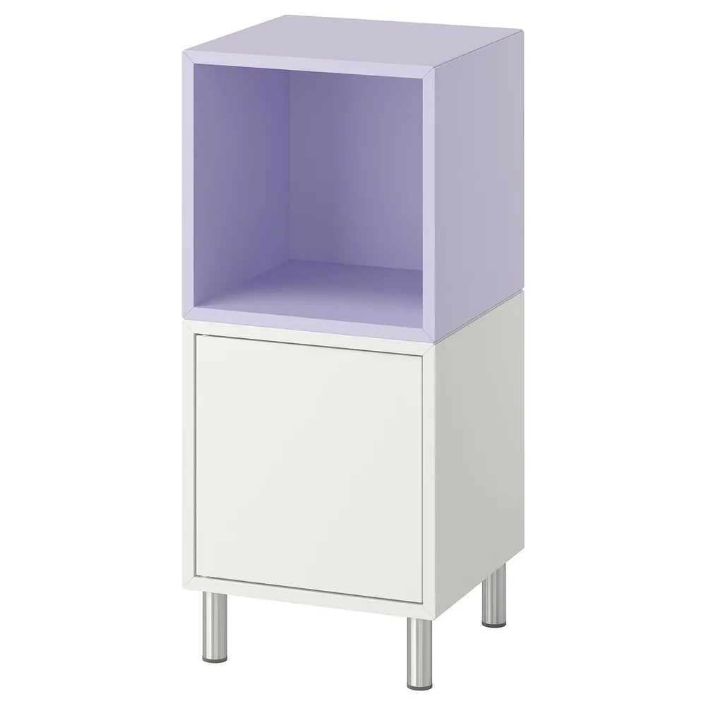 IKEA EKET (ИКЕА ЕКЕТ) — Комбинация шкафов на ножках, белый/бледно-фиолетовый 35x35x80 см
