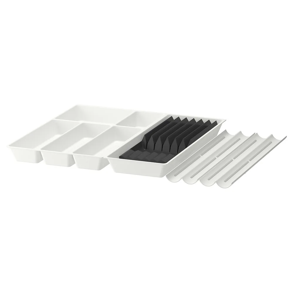 IKEA UPPDATERA (ИКЕА УППДАТЕРА) — Набор вкладышей для ящика, белый/антрацит 72x50 см