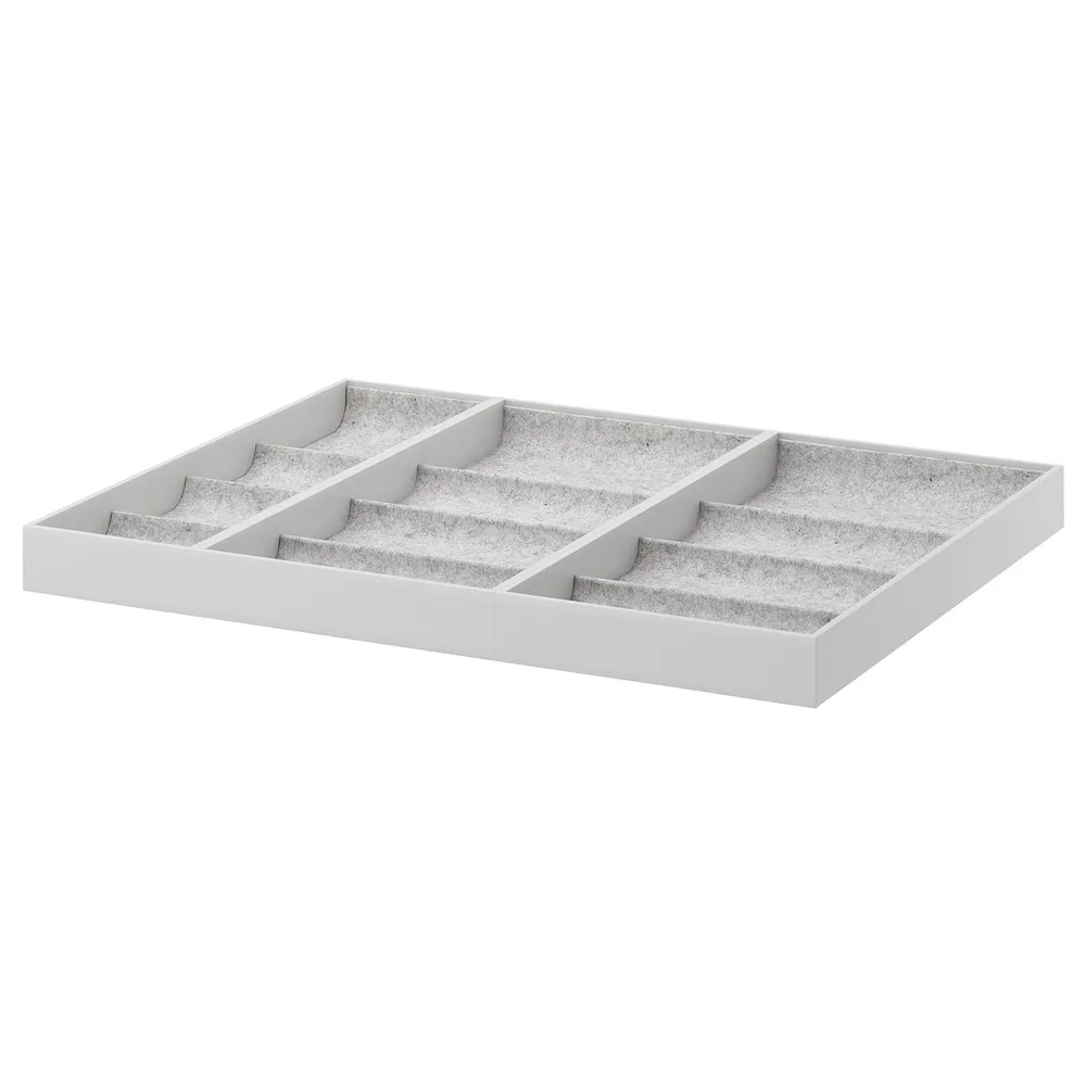 IKEA KOMPLEMENT (ИКЕА КОМПЛИМЕНТ) — Вкладыш для выдвижного лотка, светло-серый 75x58 см