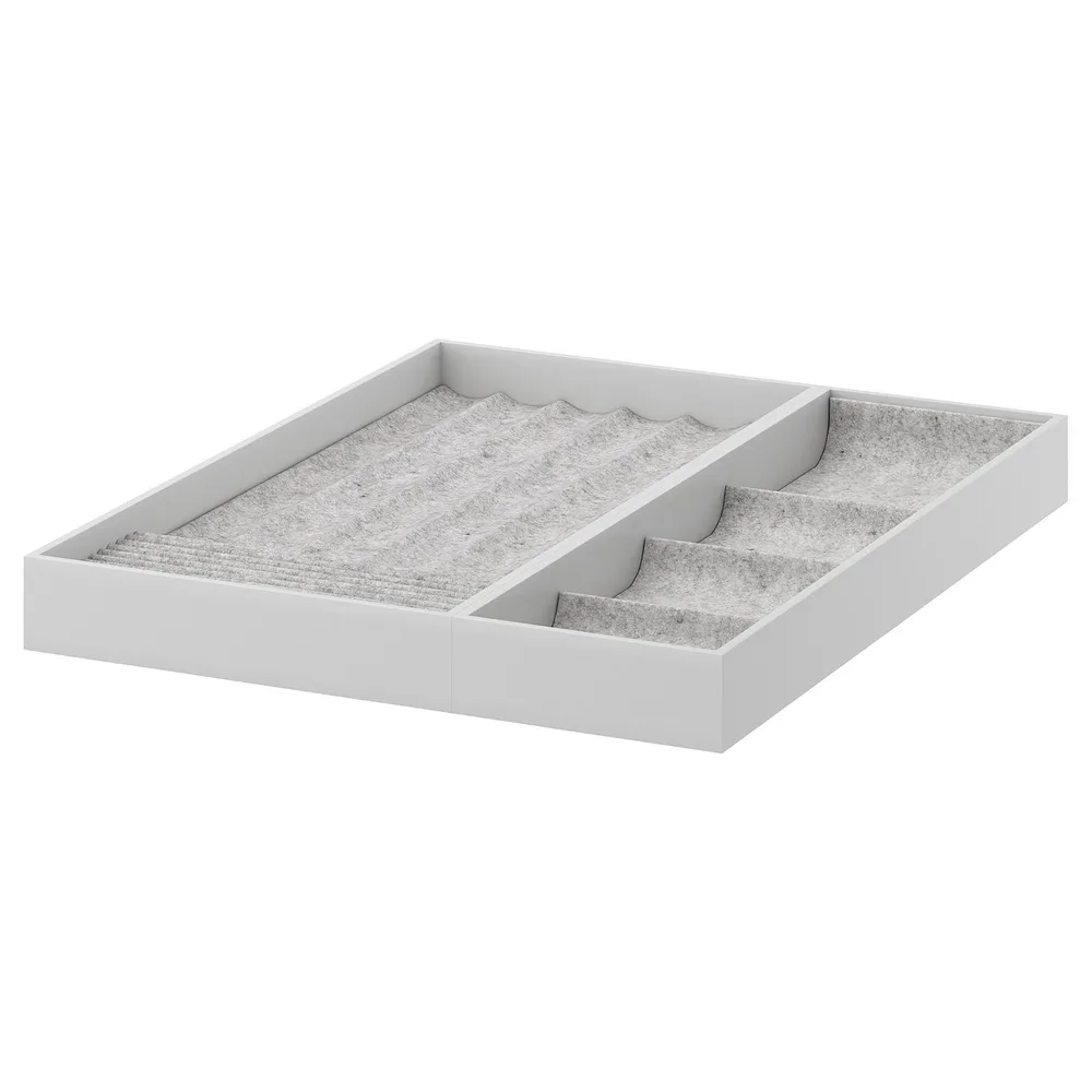 IKEA KOMPLEMENT (ИКЕА КОМПЛИМЕНТ) — Вкладыш для выдвижного лотка, светло-серый 50x58 см