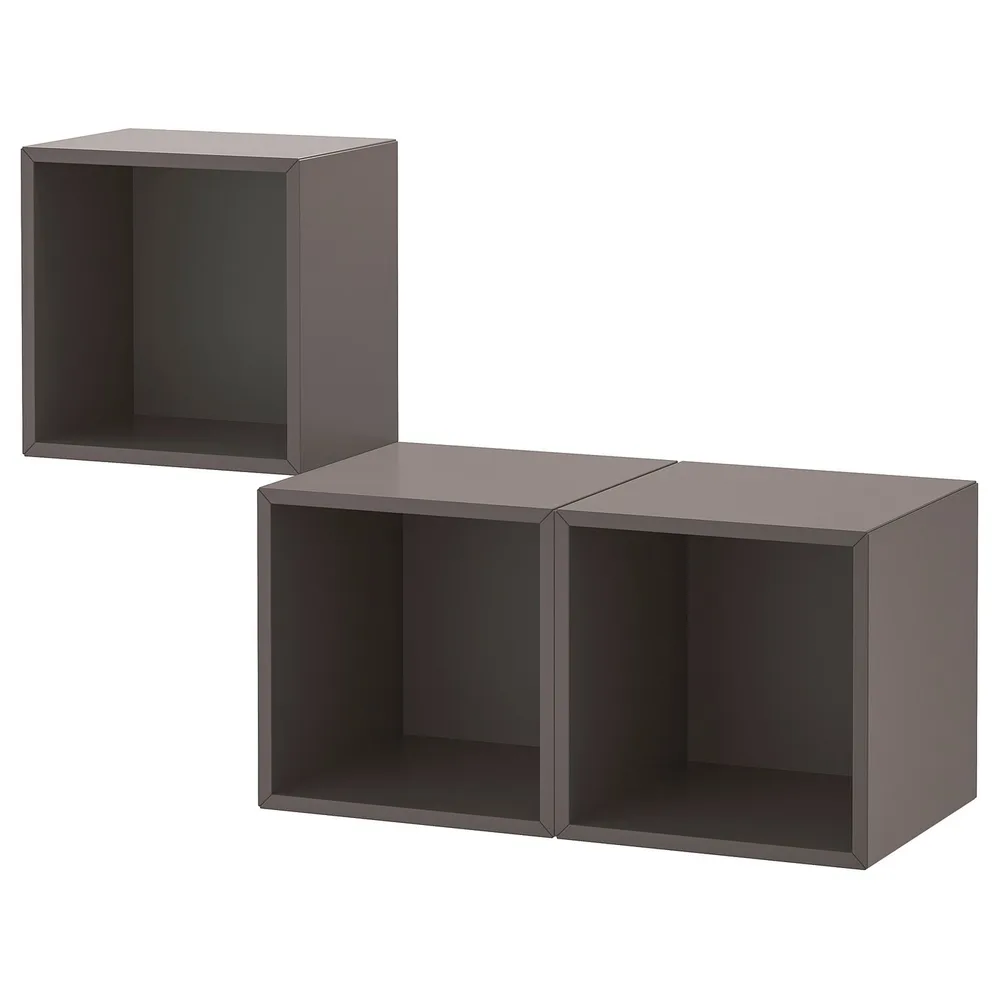 IKEA EKET (ИКЕА ЕКЕТ) — Комбинация настенных шкафов, тёмно-серый 105x35x70 см