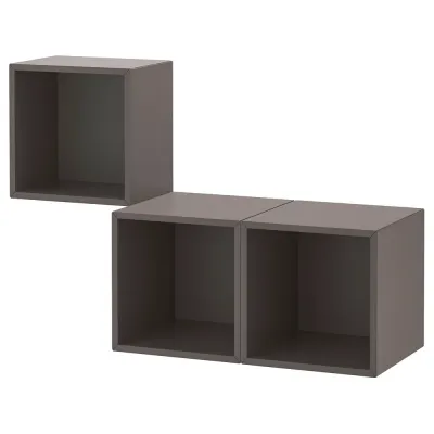 IKEA EKET (ИКЕА ЕКЕТ) — Комбинация настенных шкафов, тёмно-серый 105x35x70 см