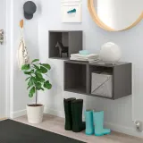 IKEA EKET (ИКЕА ЕКЕТ) — Комбинация настенных шкафов, тёмно-серый 105x35x70 см — фото 2