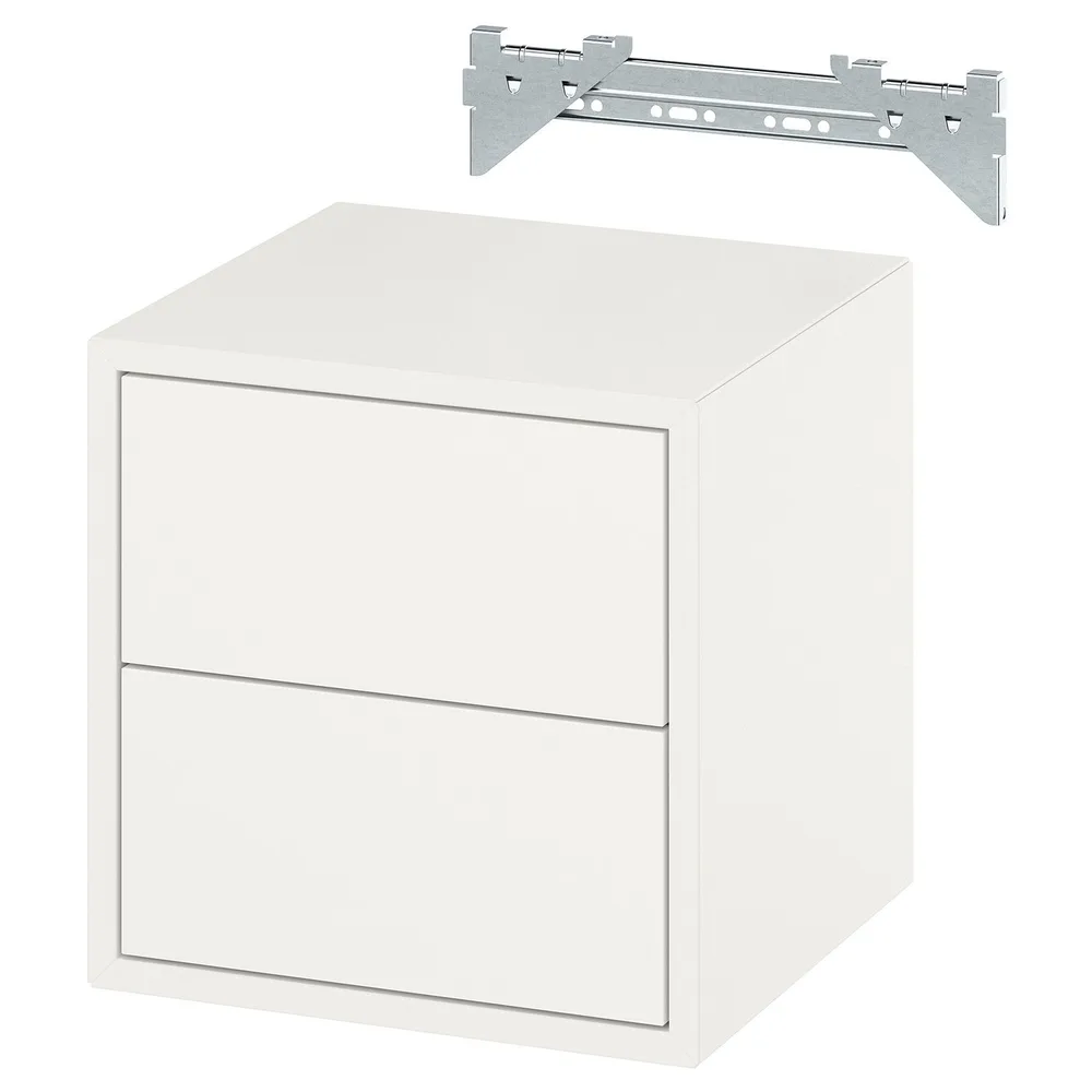 IKEA EKET (ИКЕА ЕКЕТ) — Шкаф настенный с 2 ящиками, белый 35x35x35 см