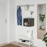 IKEA EKET (ИКЕА ЕКЕТ) — Шкаф настенный со стеклянной дверцей, тёмно-серый 35x35x35 см — фото 3