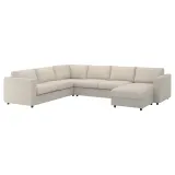 IKEA VIMLE (ИКЕА ВИМЛЕ) — Чехол на угловой диван-кровать 5-местный с шезлонгом, Гуннаред бежевый — фото 3
