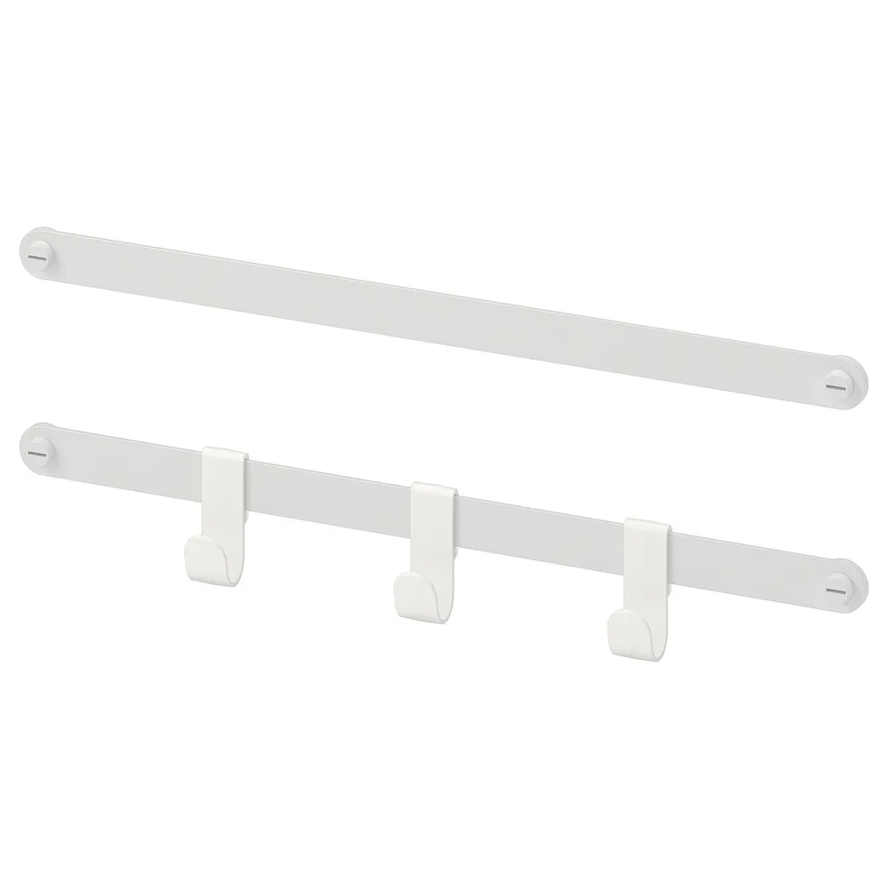 IKEA HJÄLPA (ИКЕА ХЙЭЛПА) — 2 штанги для подвешивания и 3 крючка, белый 40 см