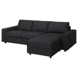 IKEA VIMLE (ИКЕА ВИМЛЕ) — Чехол на диван 3-местный с шезлонгом и широкими подлокотниками, Хилларед антрацит — фото 2