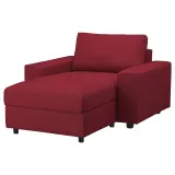 IKEA VIMLE (ИКЕА ВИМЛЕ) — Чехол на шезлонг с широкими подлокотниками, Лейде красный/коричневый — фото 2