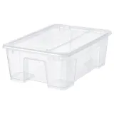 IKEA SAMLA (ИКЕА САМЛА) — Контейнер с крышкой, прозрачный 39x28x14 см/11 л — фото 1