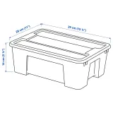 IKEA SAMLA (ИКЕА САМЛА) — Контейнер с крышкой, прозрачный 39x28x14 см/11 л — фото 7