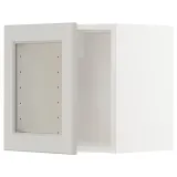 IKEA METOD (ИКЕА МЕТОД) — Настенный шкаф со стеклянной дверцей, белый/Лерхюттан светло-серый 40x40 см — фото 1