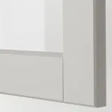 IKEA METOD (ИКЕА МЕТОД) — Настенный шкаф со стеклянной дверцей, белый/Лерхюттан светло-серый 40x40 см — фото 2
