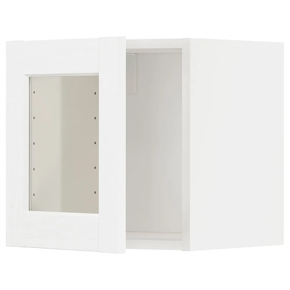 IKEA METOD (ИКЕА МЕТОД) — Настенный шкаф со стеклянной дверцей, белый Энкёпинг/белый под дерево 40x40 см