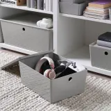 IKEA KUGGIS (ИКЕА КУГГИС) — Контейнер с крышкой, светло-серый 26x35x15 см — фото 2