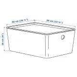 IKEA KUGGIS (ИКЕА КУГГИС) — Контейнер с крышкой, светло-серый 26x35x15 см — фото 5