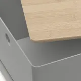 IKEA KUGGIS (ИКЕА КУГГИС) — Контейнер с крышкой, светло-серый/бамбук 26x35x15 см — фото 4