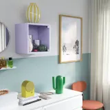 IKEA EKET (ИКЕА ЕКЕТ) — Навесной шкаф со стеклянной дверью, бледно-фиолетовый 35x25x35 см — фото 2