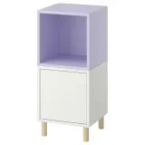 IKEA EKET (ИКЕА ЕКЕТ) — Комбинация шкафов на ножках, белый/бледно-фиолетовый, дерево 35x35x80 см — фото 1