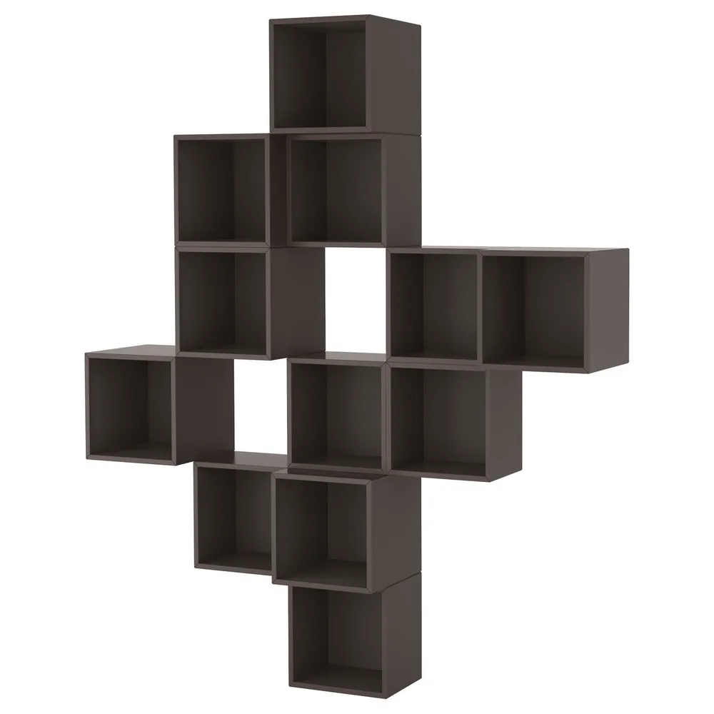 IKEA EKET (ИКЕА ЕКЕТ) — Комбинация настенных шкафов, тёмно-серый 175x35x210 см