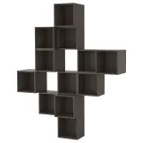 IKEA EKET (ИКЕА ЕКЕТ) — Комбинация настенных шкафов, тёмно-серый 175x35x210 см — фото 1