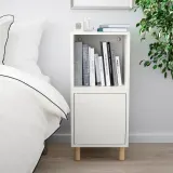 IKEA EKET (ИКЕА ЕКЕТ) — Комбинация шкафов на ножках, белый/дерево 35x35x80 см — фото 2