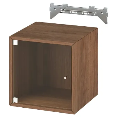 IKEA EKET (ИКЕА ЕКЕТ) — Шкаф навесной со стеклянной дверцей, коричневый орех 35x35x35 см