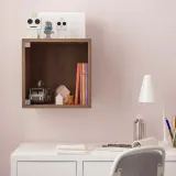 IKEA EKET (ИКЕА ЕКЕТ) — Шкаф навесной со стеклянной дверцей, коричневый орех 35x35x35 см — фото 2