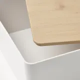 IKEA KUGGIS (ИКЕА КУГГИС) — Контейнер с крышкой, белый/бамбук 18x26x8 см — фото 4