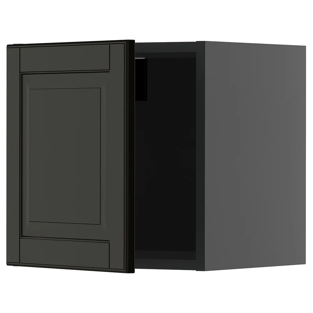 IKEA METOD (ИКЕА МЕТОД) — Шкаф навесной, чёрно-серый/Бодбюн чёрный 40x40 см