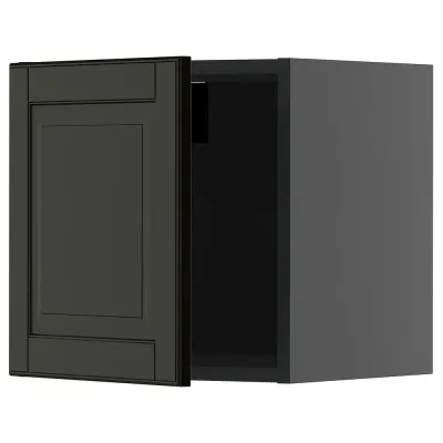 IKEA METOD (ИКЕА МЕТОД) — Шкаф навесной, чёрно-серый/Бодбюн чёрный 40x40 см