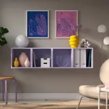 IKEA EKET (ИКЕА ЕКЕТ) — Комбинация навесных шкафов, бледно-фиолетовый 140x35x35 см — фото 2