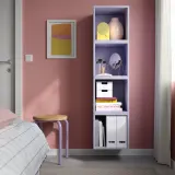 IKEA EKET (ИКЕА ЕКЕТ) — Комбинация навесных шкафов, бледно-фиолетовый 140x35x35 см — фото 3