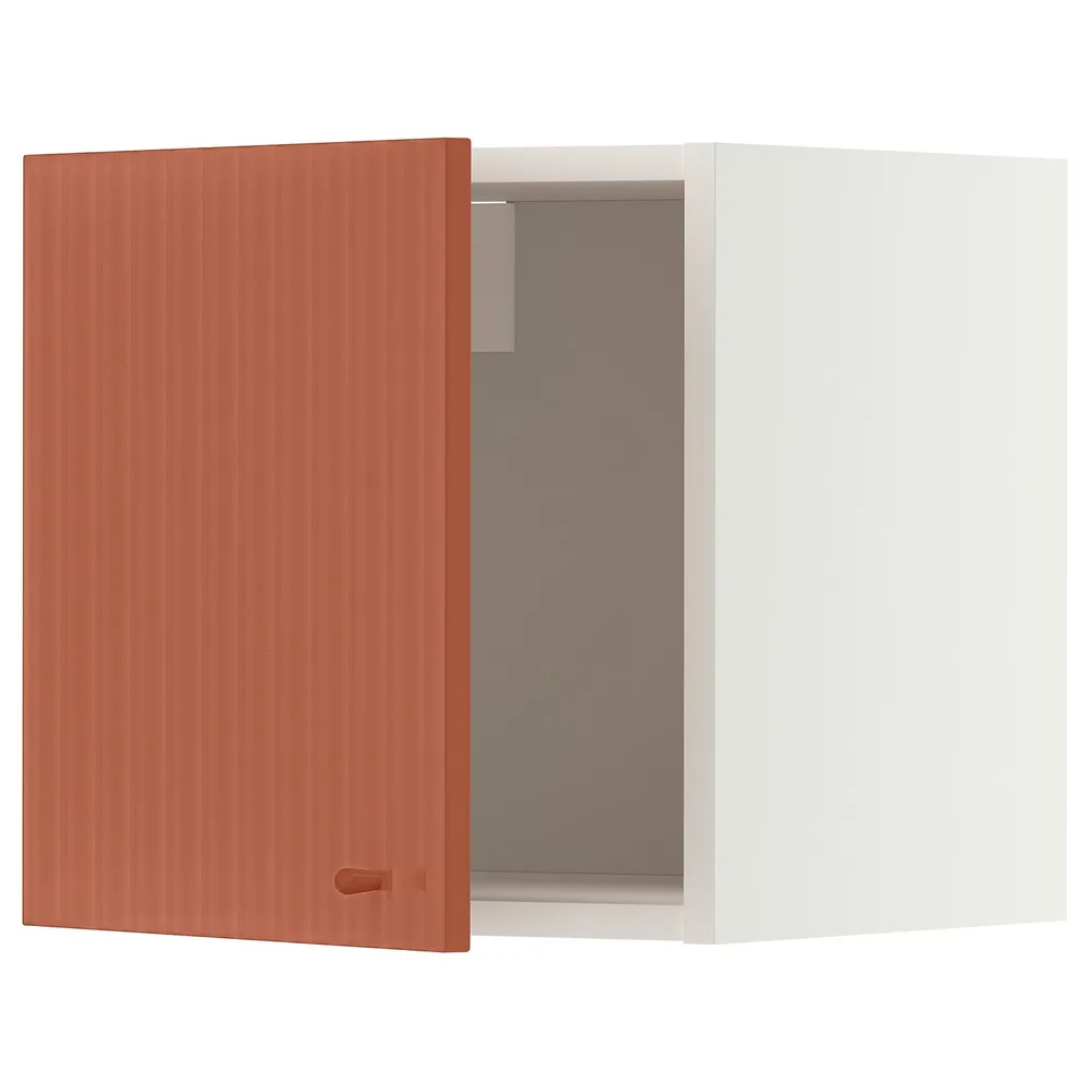 IKEA METOD (ИКЕА МЕТОД) — Шкаф навесной, белый/Терршё красно-коричневый, волнистая фактура 40x40 см