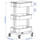 IKEA RÅSKOG (ИКЕА РОСКОГ) — / NORRÅVA Тележка с крышкой, бежевая 35x45x77 см — фото 3