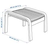 IKEA POÄNG (ИКЕА ПОЭНГ) - Пуф-подставка для ног - орех/Книса светло-бежевый — фото 4