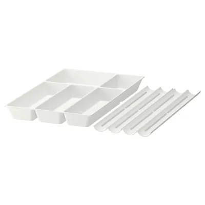 IKEA UPPDATERA (ИКЕА УППДАТЕРА) — Лоток для столовых приборов с держателем для специй, белый 52x50 см