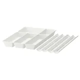 IKEA UPPDATERA (ИКЕА УППДАТЕРА) — Лоток для столовых приборов с держателем для специй, белый 52x50 см — фото 1