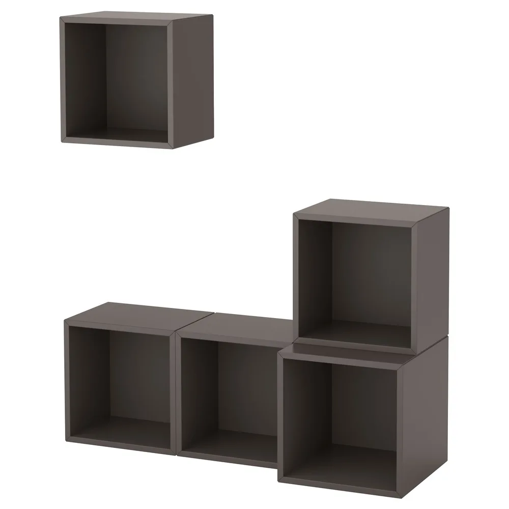 IKEA EKET (ИКЕА ЕКЕТ) — Комбинация настенных шкафов, тёмно-серый 105x35x120 см