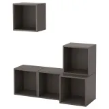IKEA EKET (ИКЕА ЕКЕТ) — Комбинация настенных шкафов, тёмно-серый 105x35x120 см — фото 1