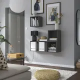 IKEA EKET (ИКЕА ЕКЕТ) — Комбинация настенных шкафов, тёмно-серый 105x35x120 см — фото 2