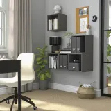 IKEA EKET (ИКЕА ЕКЕТ) — Комбинация настенных шкафов, тёмно-серый 105x35x120 см — фото 3