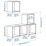 IKEA EKET (ИКЕА ЕКЕТ) — Комбинация настенных шкафов, тёмно-серый 105x35x120 см — фото 7